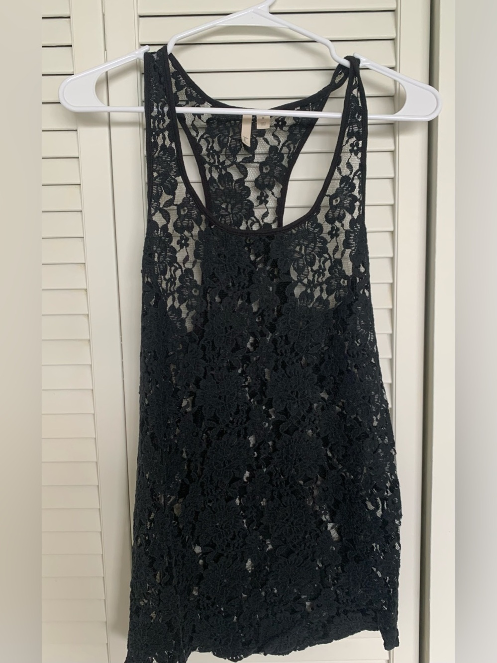 Frenchi Black Floral Lace Racerback Camisole